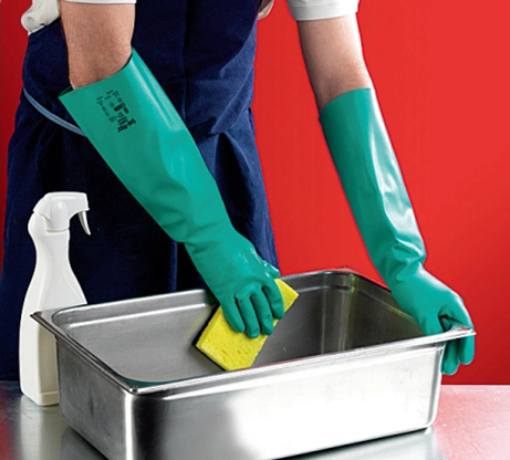 Ansell 37-185 加長加厚丁腈橡膠手套