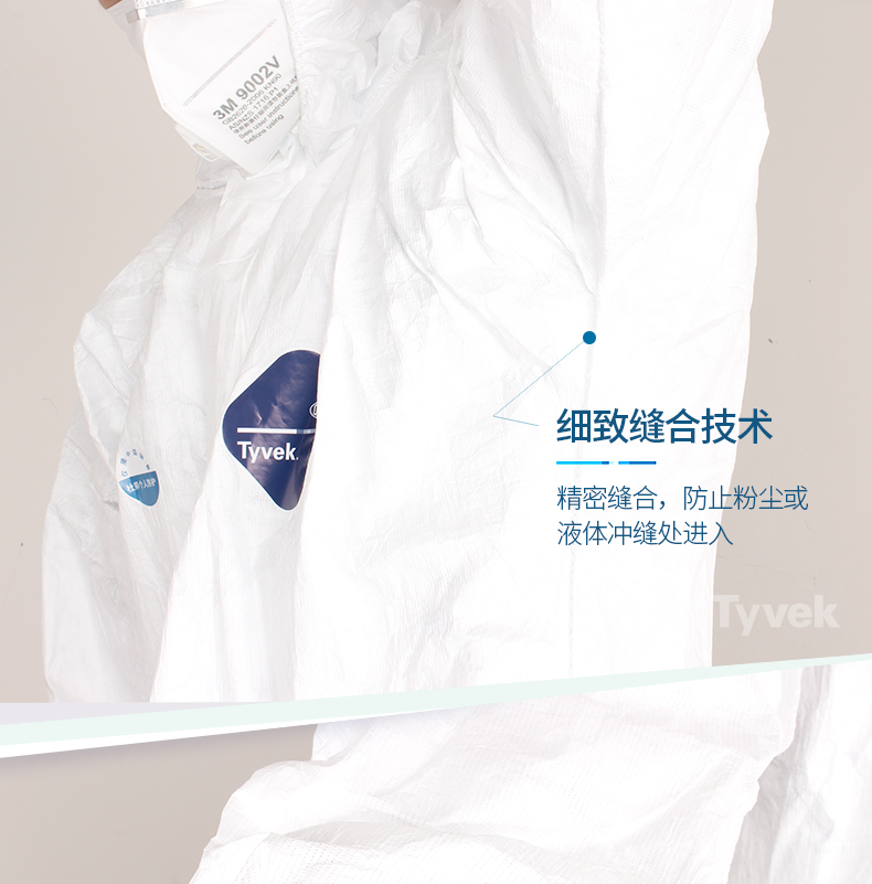 杜邦防靜電衣連體帶帽噴漆隔離工作服白色(圖6)