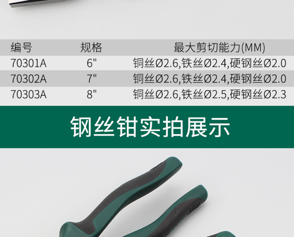 老虎鉗鋼絲鉗 8寸鋼絲鉗(圖3)